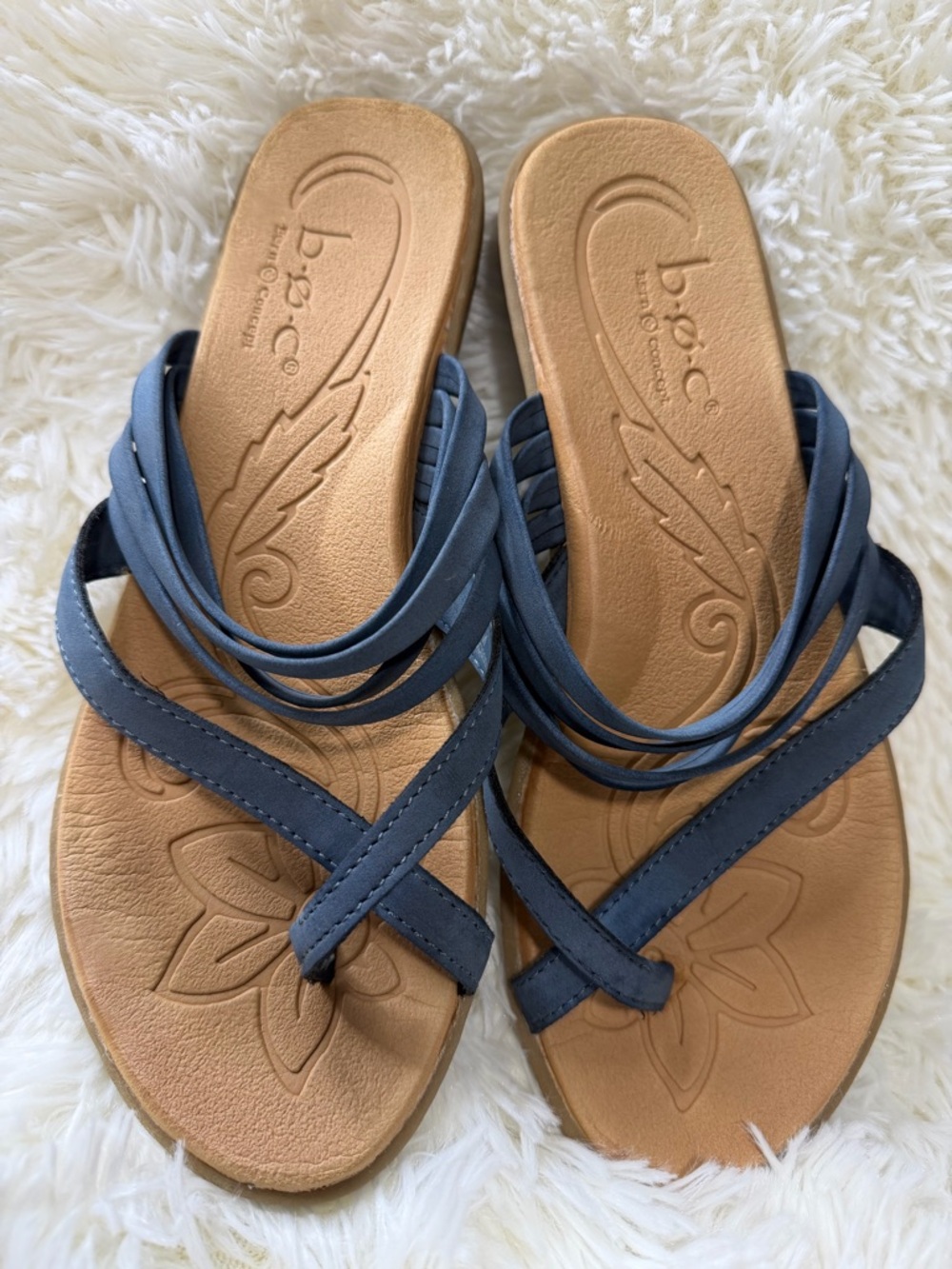 b.o.c. Born Blue Women's Strappy Slide Sandals size 9M - Picture 2 of 7